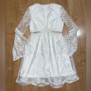 Elegant White Lace Dress